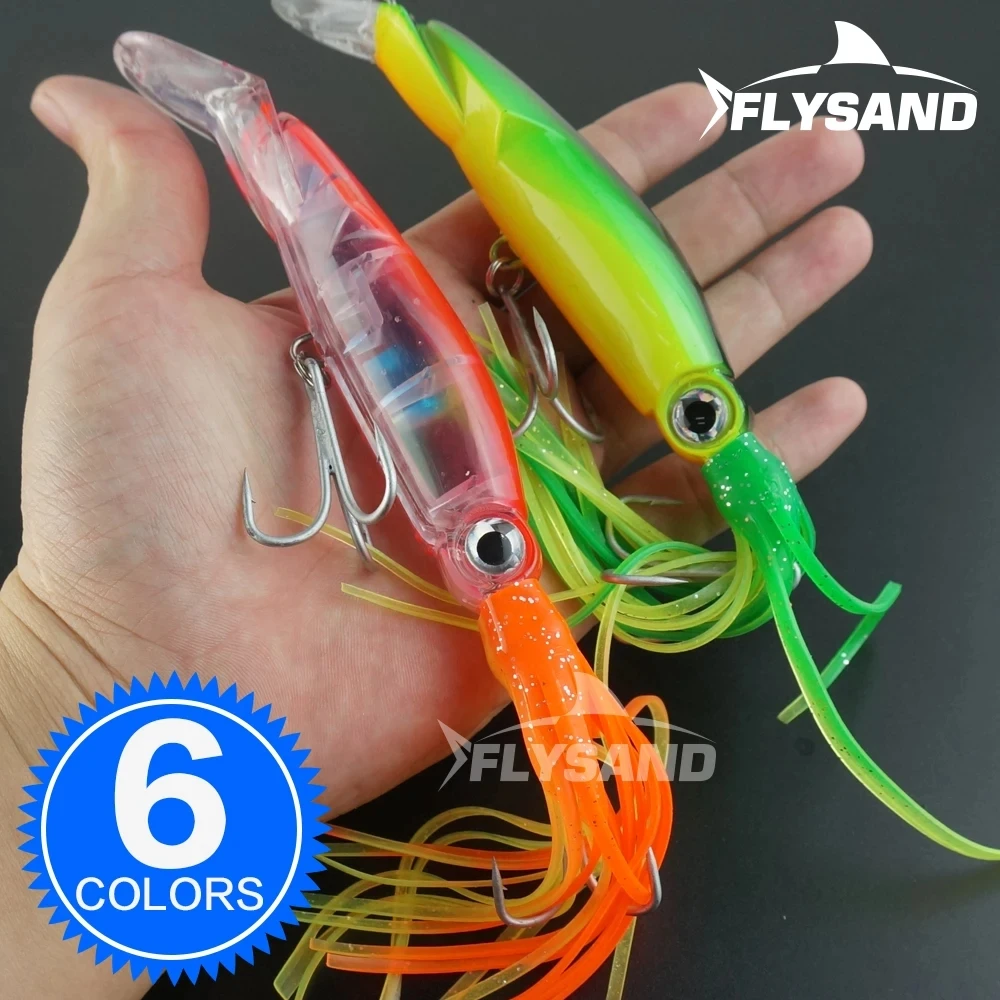 Fishing Hook Size - FLYSAND Großer Simulations-Tintenfisch, harte Angelköder, lebensechter