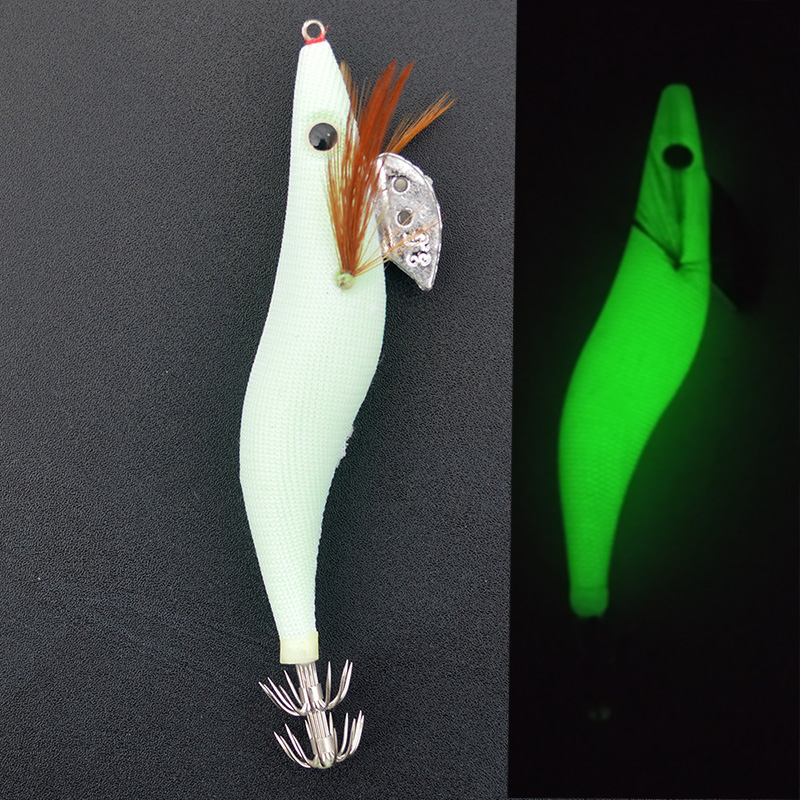 Fishing Hook Size - 1PCS Leuchtende Tintenfisch Jigs Weiß Glow