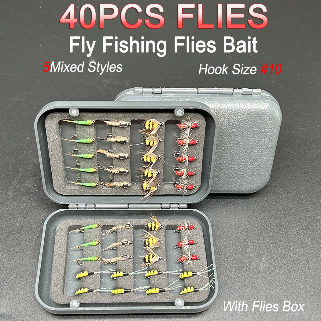 Flies Angelköder 40 Stück, 5 v – Fishing Hook Size Bewertung und Preis