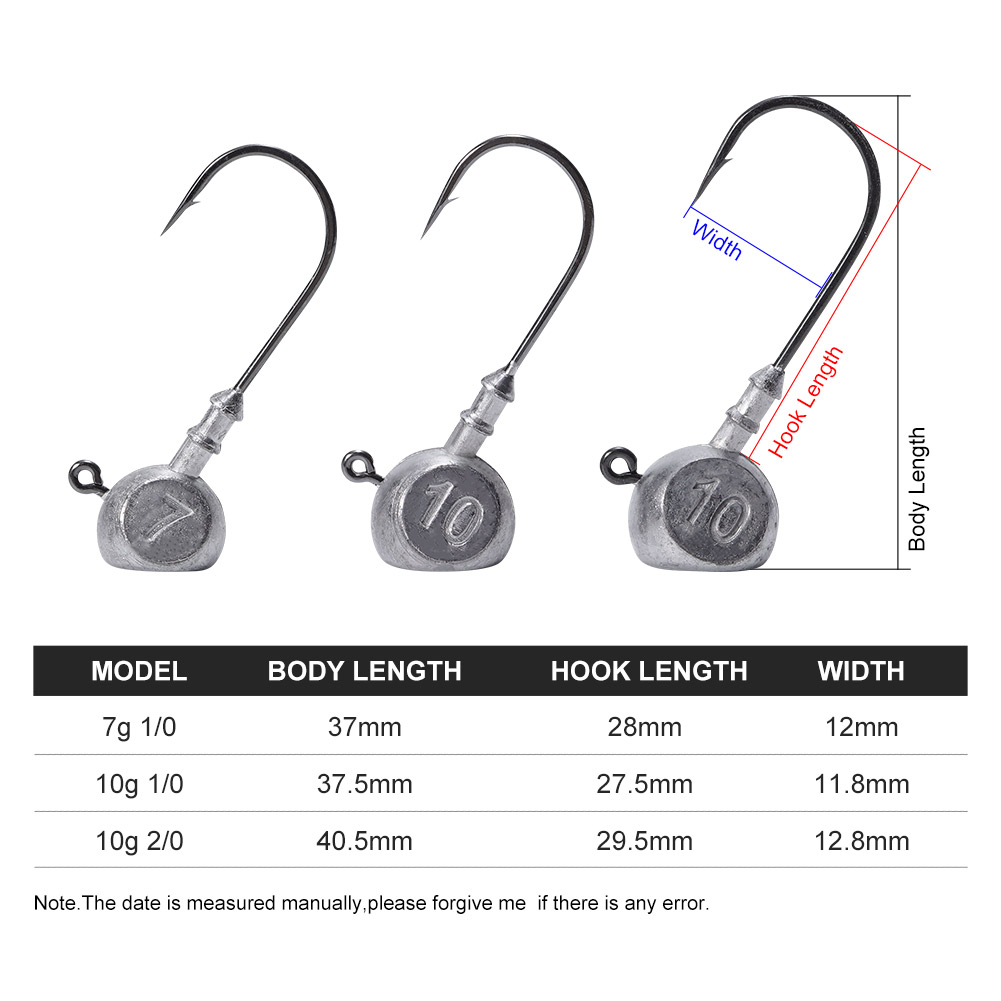 Noeby Jig Head 7g 10g 1/0 2/0  – Fishing Hook Offset Bewertung und Preis