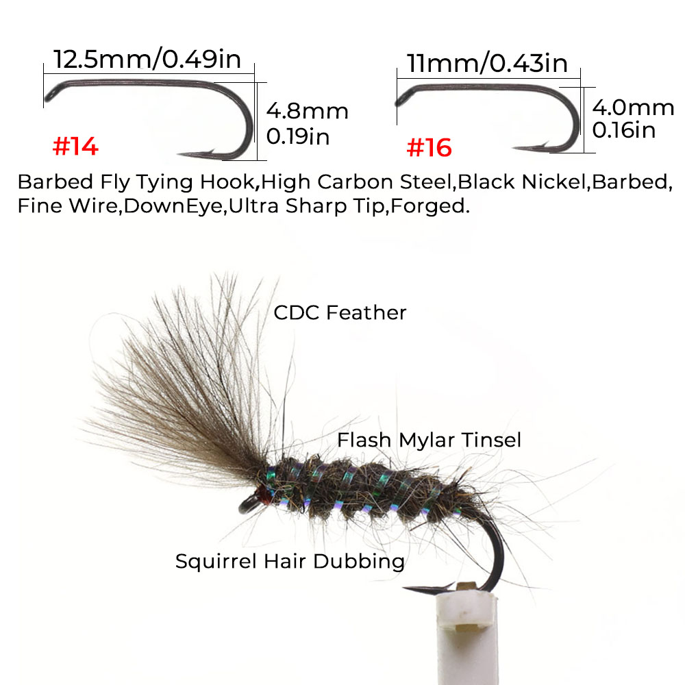 5/6 Stück CDC Parachute Dry Fl – Fishing Hook Size Bewertung und Preis